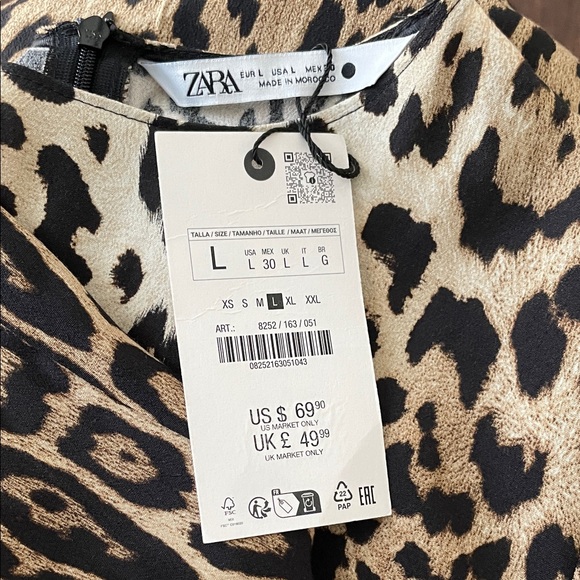 Zara Leopard Print Midi Dress - Black and Brown - Picture 3 of 4